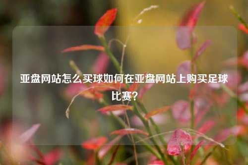 亚盘网站怎么买球如何在亚盘网站上购买足球比赛？