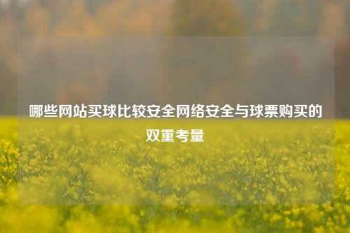 哪些网站买球比较安全网络安全与球票购买的双重考量