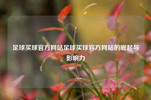 足球买球官方网站足球买球官方网站的崛起与影响力