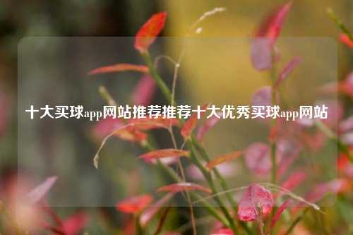 十大买球app网站推荐推荐十大优秀买球app网站