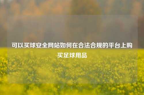 可以买球安全网站如何在合法合规的平台上购买足球用品