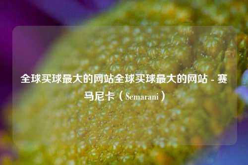 全球买球最大的网站全球买球最大的网站 - 赛马尼卡（Semarani）